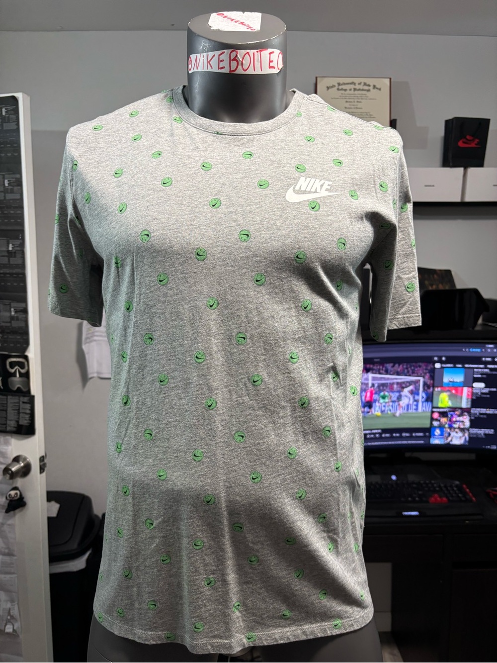 Nike Have A Nike Day Tee Shirt Men’s Size Large Gray Green Athletic Cut Cotton